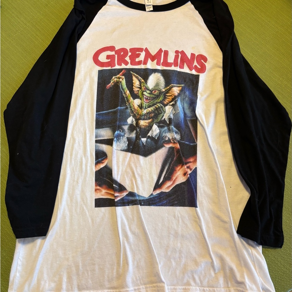 Gremlins Graphic Raglan Tee - Black and White